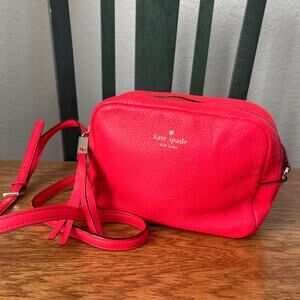 Kate Spade New York Red Pebbled Leather Camera Bag